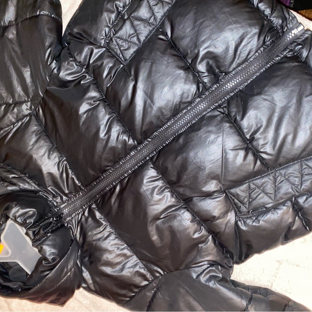 Girls black cropped coat